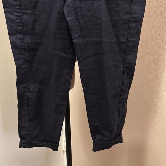 ELLEN Tracy women’s Navy linen pants, folded hem, drawstring waist size M - Picture 3 of 11